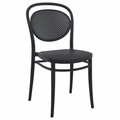 Grillgear 17.3 in. Marcel Resin Outdoor Chair, Black GR3446097